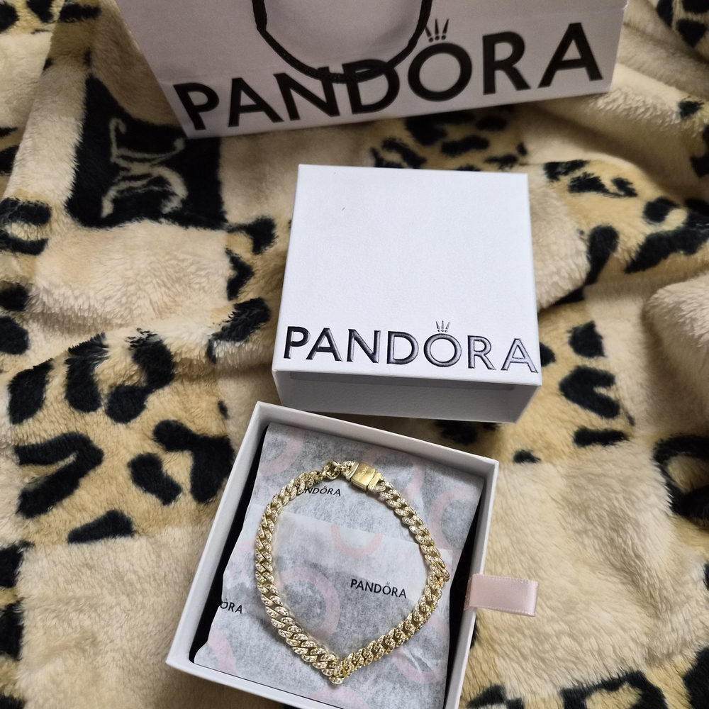 Pandora Gold-Tone Cubin Chain Bracelet